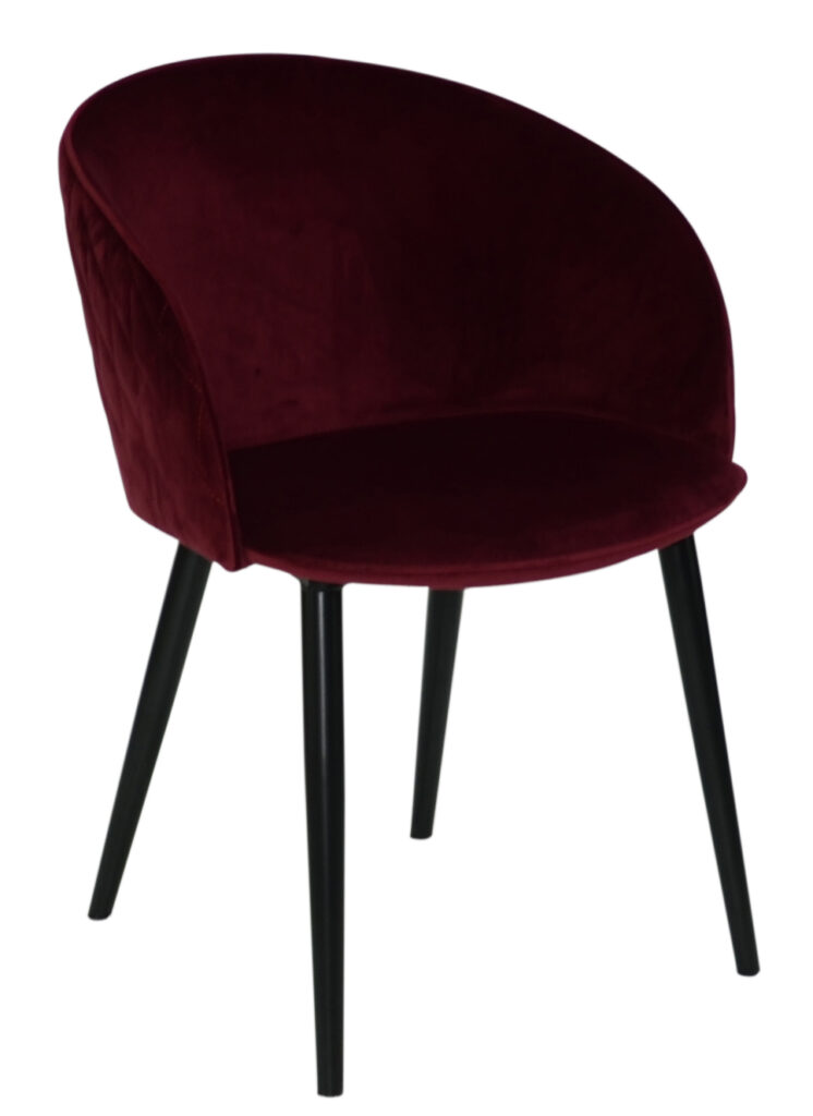 DUAL CHAIR deep ruby velvet w. black legs_100800630